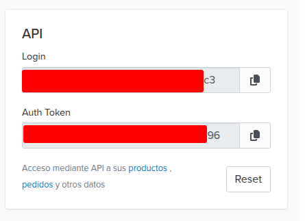 Vista del token de acceso