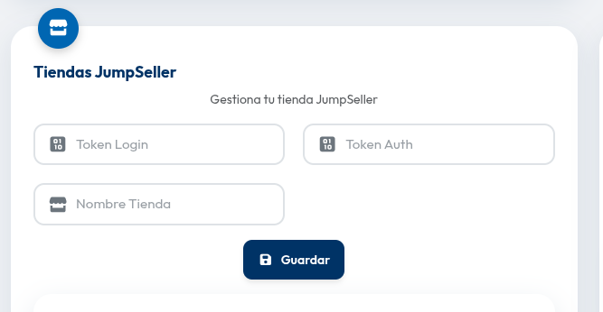 Formulario de configuración de tienda