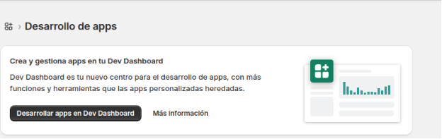 Panel de desarrollo de apps